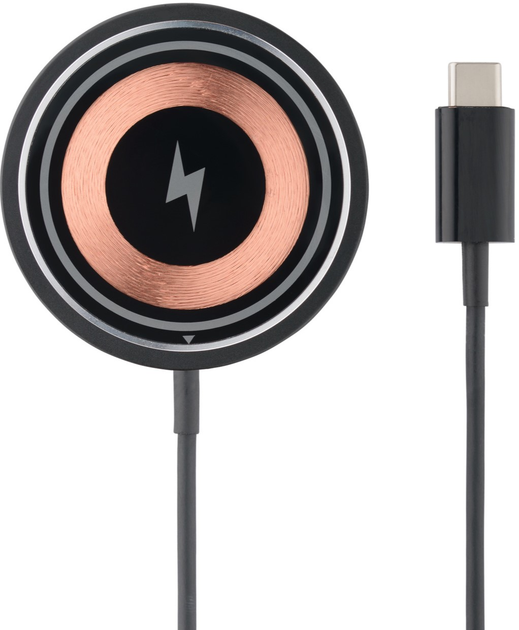 Ładowarka indukcyjna Qualo Transparent 15W Black (5907457783317) - obraz 1