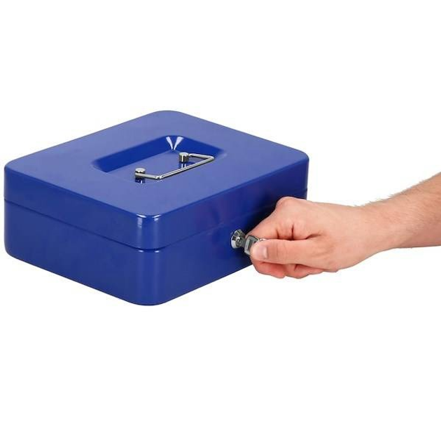 Кешбокс Springos Металева сейфова коробка 25 x 20 x 9 см блакитна HA5040 (5907719430621) - зображення 11