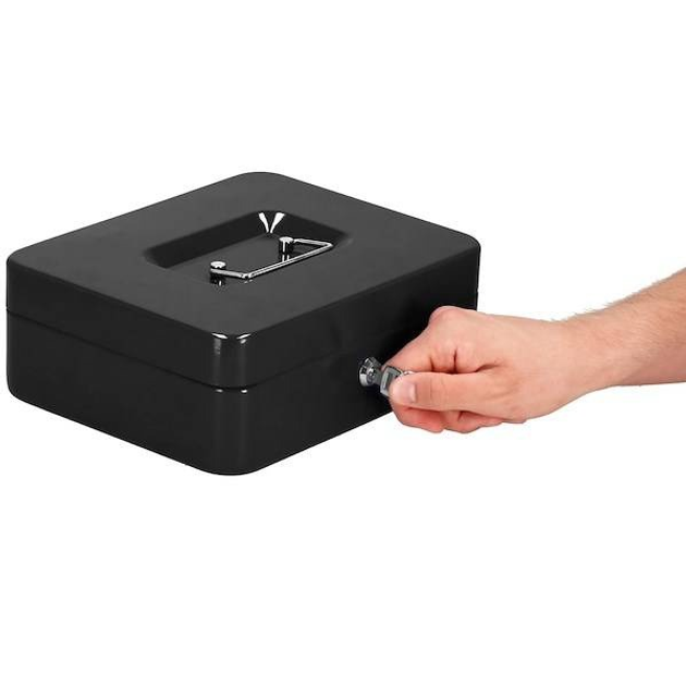 Кешбокс Springos Металева сейфова коробка 30 x 24 x 9 см чорна HA5042 (5907719430645) - зображення 13