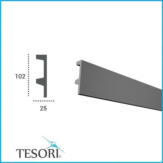 Молдинг полиуретановый гладкий серия F Tesori KF 504 Flexi Гибкий 2000 мм - изображение 2