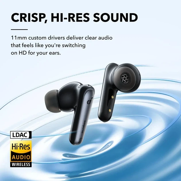 Бездротові навушники Anker Soundcore Liberty 4 NC, Black, Hi-Res, ANC, LDAC, 50H, IPX4, Bluetooth 5.3 - Фото 7 Бездротові навушники Anker Soundcore Liberty 4 NC, Black, Hi-Res, ANC, LDAC, 50H, IPX4, Bluetooth 5.3 - зображення 7