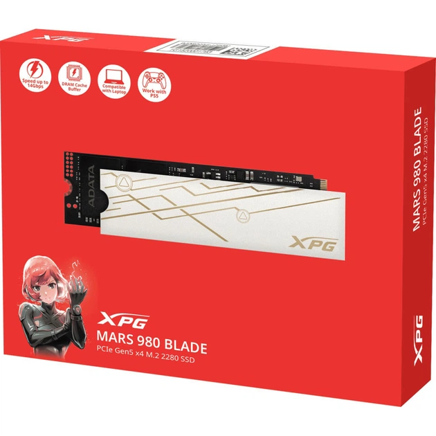 d*2様 XPG 2TB M.2 NVMe SSD Накопитель SSD M.2 2280 2TB XPG MARS 980 BLADE ADATA (SMAR-980B