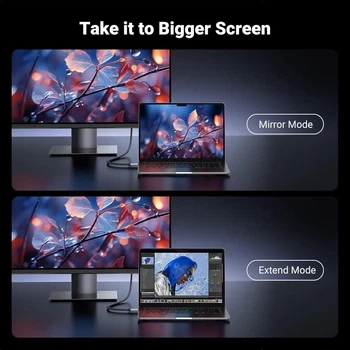 Кабель видео Ugreen Mini DisplayPort 1.4 8K@60 Гц, 4K@240 Гц, 2K@240 Гц HDR 32.4 Гбит/с 1.5 м Grey (DP122) - изображение 6