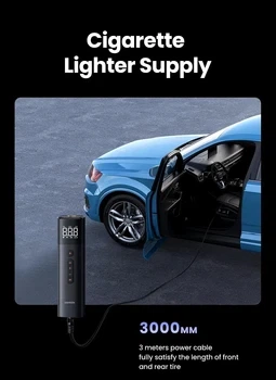 Мінікомпресорний насос автокомпресор Ugreen 150psi 35 л/хв Black (ET501) - зображення 3