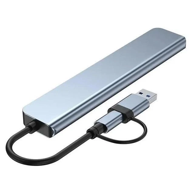 Мультифункциональный USB-хаб 8 в 1 универсальный адаптер концентратор с входом Type-C кардридер USB-C+SD+TF - изображение 5