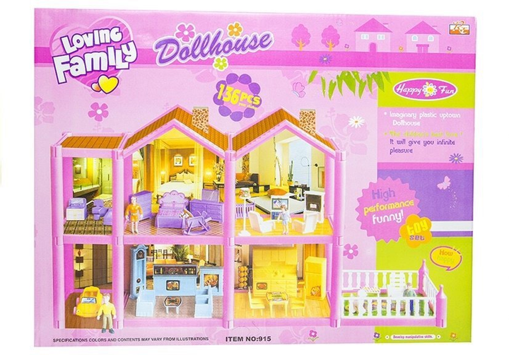 Domek dla lalek Lean Toys z akcesoriami + Meble 69 cm (5905884457436) - obraz 2