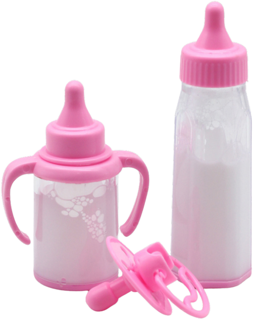 Zestaw akcesoriów Lean Toys Butelki ze znikającym mlekiem 2 szt + Smoczek dla lalek (5905991055754) - obraz 3