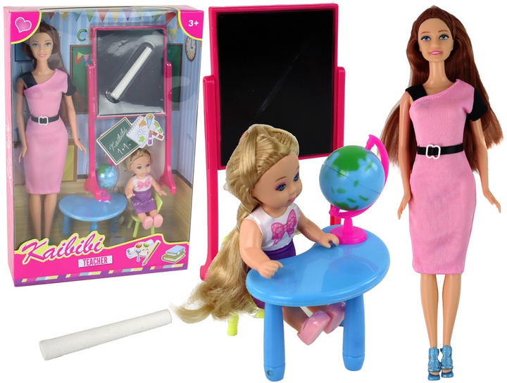 Zestaw lalek Lean Toys Nauczycielka 31 cm + Uczennicą 11.5 cm + Akcesoria (5905515355605) - obraz 2