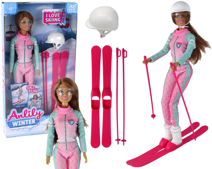 Lalka Lean Toys Anlily Narciarka z akcesoriami 31 cm (5905679077252) - obraz 2