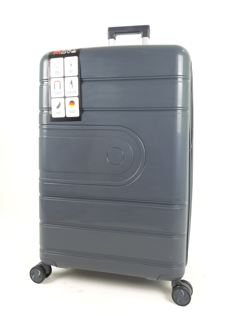 Ударопрочный чемодан Easy Move 106 л, полипропилен, 4 поворотных колеса, 75×46×27 см + 5 см, Серый - изображение 3