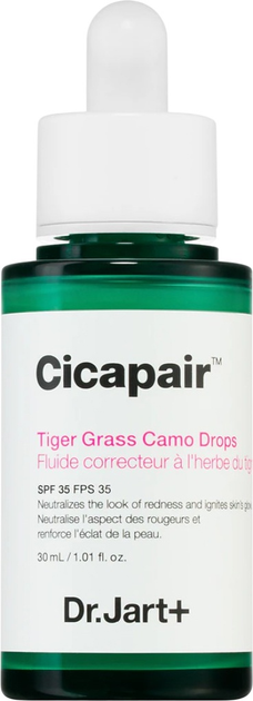 Зволожуючий тональний флюїд Dr.Jart+ Cicapair Tiger Grass Camo Drops Spf 35 коригуючий 30 мл (8809844992371) - зображення 1