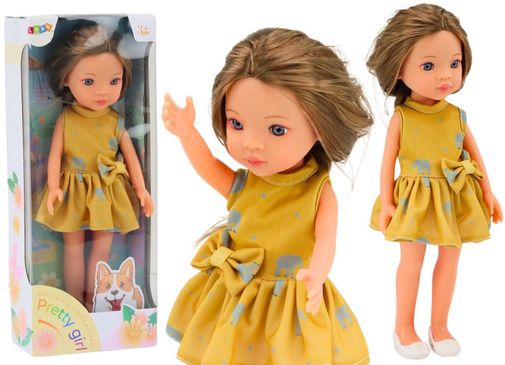 Lalka Lean Toys w żółtej sukience 33 cm (5905991015192) - obraz 2