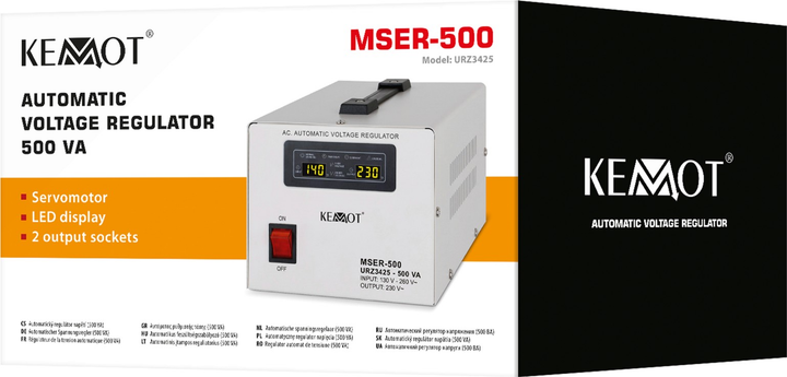 Стабілізатор напруги Kemot MSER-500 500VA 3% (5901890048927) - зображення 5