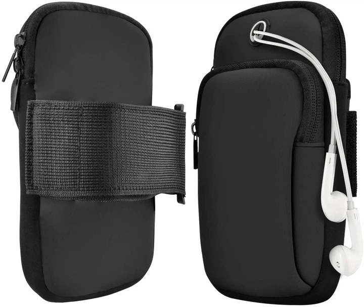Спортивная сумка для бегу на руку Vexal 2 карманами 16.5х9 см Black (М0319) - изображение 2