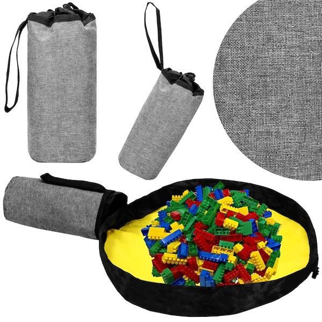 Kosz do przechowywania zabawek Springos szaro-żółty 24 l (5907719439228) - obraz 6