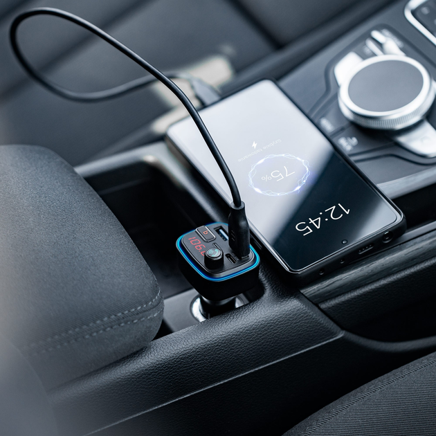 Transmiter FM Peiying URZ0487 Bluetooth 3x USB (5901890119177) - obraz 5