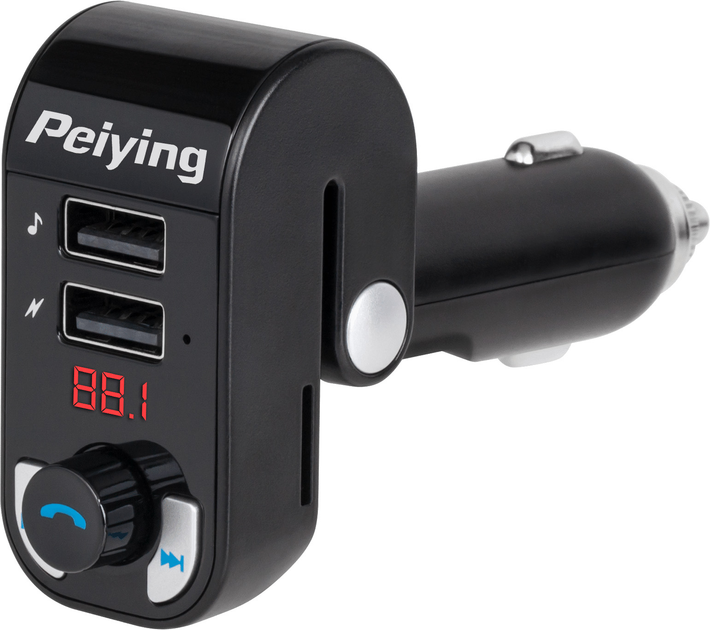 Transmiter FM Peiying URZ0466 Bluetooth 2x USB (5901890038034) - obraz 1