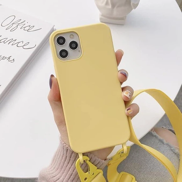 Чехол с ремешком Wave Premium Strap Crossbody Silicone Case для Apple iPhone 13 14 Yellow - изображение 2