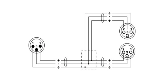 Кабель-адаптер Y-подібний 0.3 м Cordial CFY MFF, XLR male – 2 x XLR female - изображение 2
