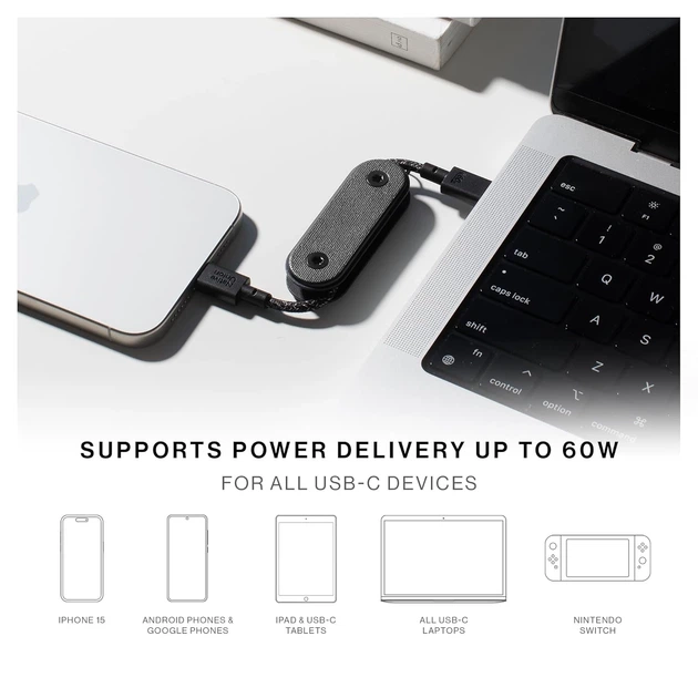 Native Union Pocket Cable USB-C to USB-C Black (POCK-C-BLK-NP) - изображение 4