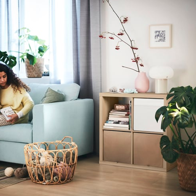Стелаж IKEA KALLAX 77х77 см Імітація біленого дуба (603.245.20) - зображення 2