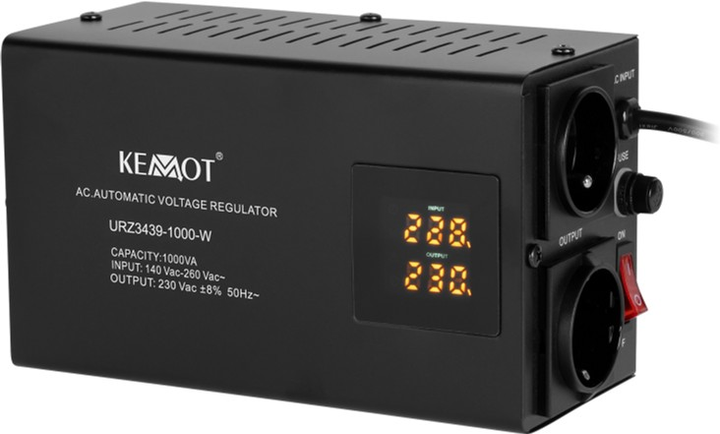 Automatyczny stabilizator napięcia Kemot SER-1000-W 1000VA 8% (5901890115926) - obraz 1