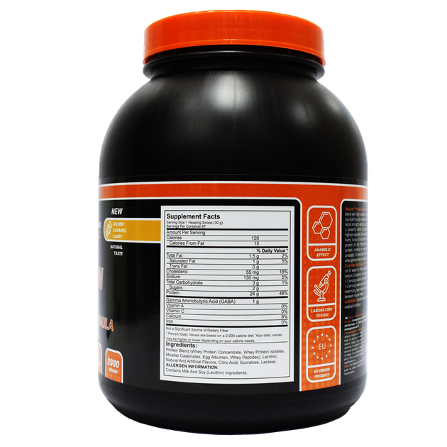 Протеин для похудения 80% 2кг Bioline Nutrition Золотистая карамель (Банка) - изображение 2