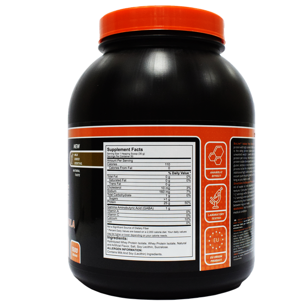 Протеїн ізолят BioLine Nutrition High GABA Formula Isolate 1,5 кг Чорний шоколад ізолят для рельєфу та схуднення - зображення 2