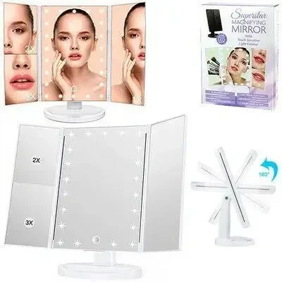 Зеркало с LED подсветкой для макияжа Superstar Magnifying Mirror - изображение 3