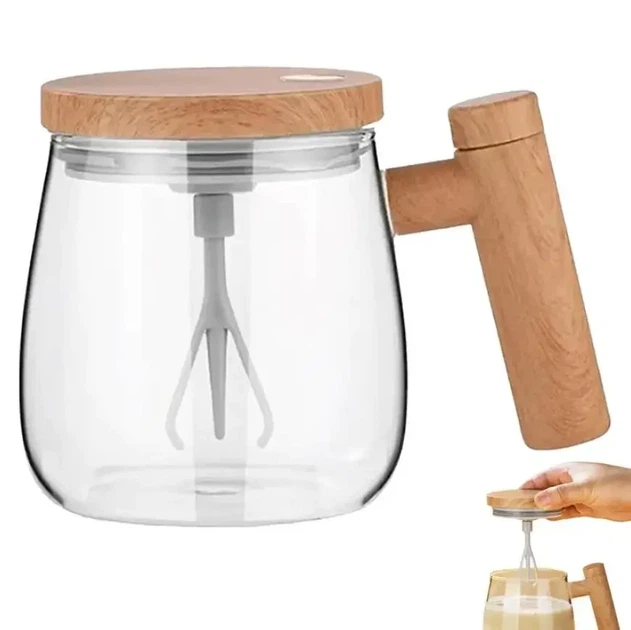Автоматична скляна чашка-мішка з кришкою 400 мл Coffee Stirring Cup - зображення 10