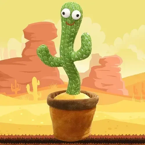 Танцующий кактус на батарейках 120 песен с подсветкой Dancing Cactus Зеленый - изображение 11