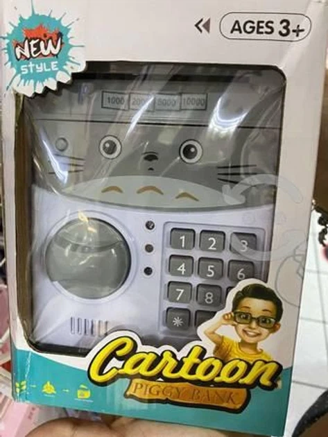 Копилка сейф детская интерактивная игрушка Кот Серый с кодовым замком Cartoon CAT - изображение 2