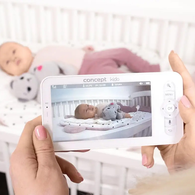 Радіоняня Concept KD4000 2.4G Wi-Fi з поворотною камерою відео+мобільний додаток від USB Білий - зображення 5