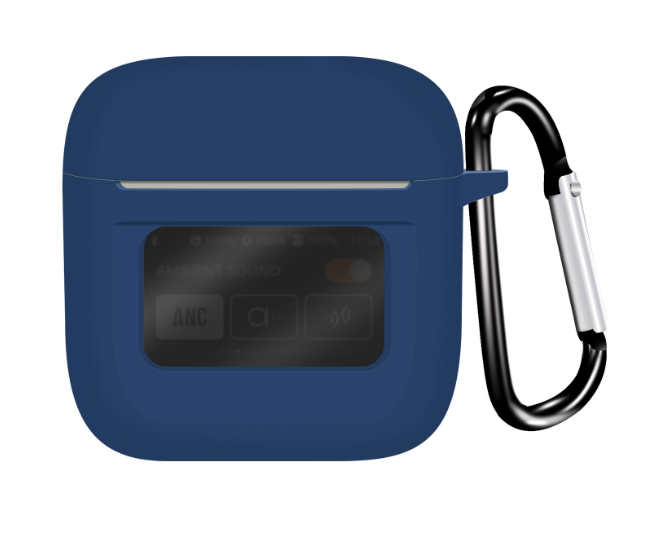 Чехол-накладка DK для JBL Tour Pro 2 | Silicone Candy Friendly с карабином (dark blue) - Фото 1 Чехол-накладка DK для JBL Tour Pro 2 | Silicone Candy Friendly с карабином (dark blue) - изображение 1