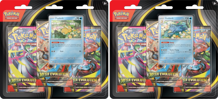 Доповнення Pokémon TCG: Mega Evolution - 3-Pack Blister - Psyduck/Golduck 12 шт (0196214115101) - зображення 1