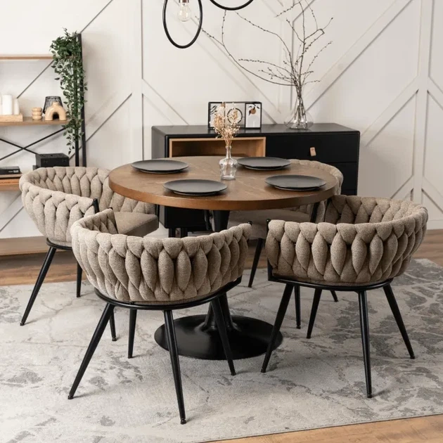 Стілець плетений MEBEL ELITE EMPOLI Бежевий / тканина ME.EMPOLI/BZ/T/K - зображення 3