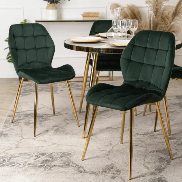 Стілець оксамитовий MEBEL ELITE LUCKY, Зелений / Золотий ME.LUCKY/Z/ZL/V/K - зображення 5