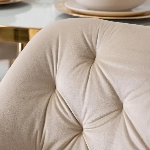 Стілець оксамитовий MEBEL ELITE RAYA, кремовий / золотий ME.RAYA/KR/ZL/V/K - зображення 6