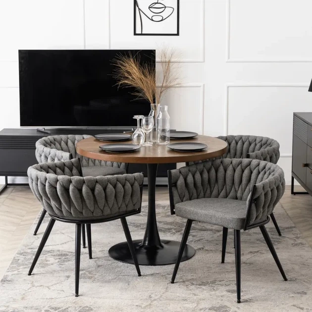 Стілець плетений MEBEL ELITE EMPOLI Сірий / тканина ME.EMPOLI/P/T/K - зображення 2