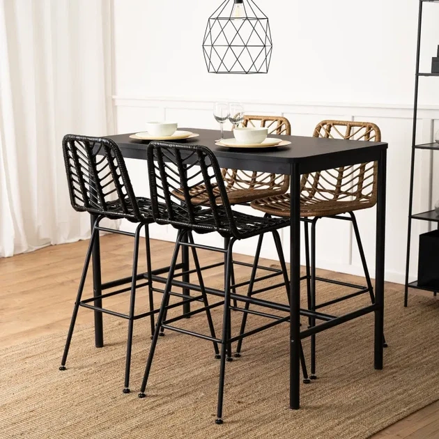 Барный стул MEBEL ELITE JERRY, Ротанг черный ME.JERRY/CZ/CZ/RT/H - изображение 3