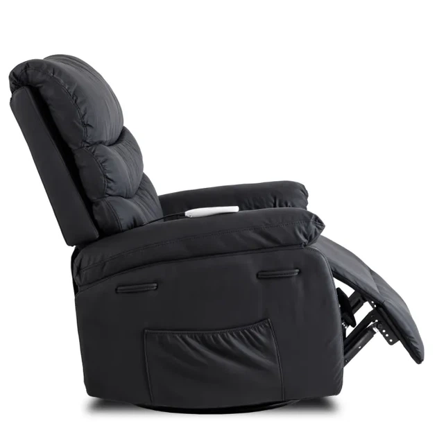 Розкладне масажне крісло MEBEL ELITE BRUCE, чорний / екошкіра ME.BRUCE/CZ/E/FW - зображення 9