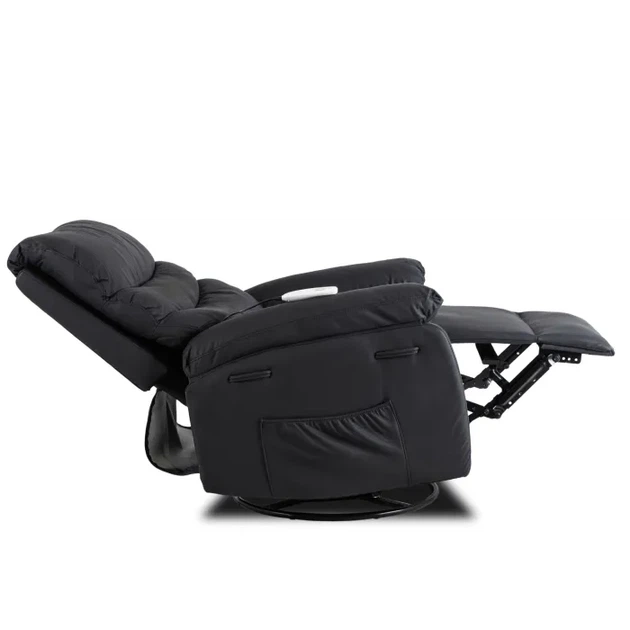 Розкладне масажне крісло MEBEL ELITE BRUCE, чорний / екошкіра ME.BRUCE/CZ/E/FW - зображення 10