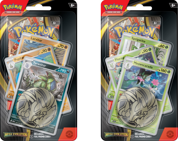 Доповнення Pokémon TCG: Mega Evolution - Premium Checklane Blister - Tyranitar/Meowscarada 12 шт (0196214115446) - зображення 1