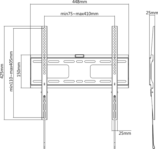 Настінне кріплення Cabletech UCH0182 32" - 55" (5901890007474) - зображення 3