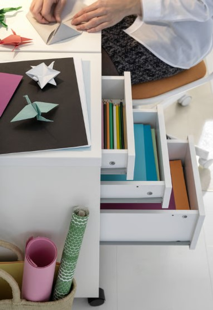 Комод на коліщатках IKEA MICKE 35 x 75 см Білий 902.130.78 - зображення 7