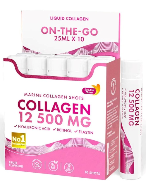 Морський колаген Swedish Nutra Marine Collagen 12 500 мг (25 мл x 10 шотів) (7350122363211) - зображення 1