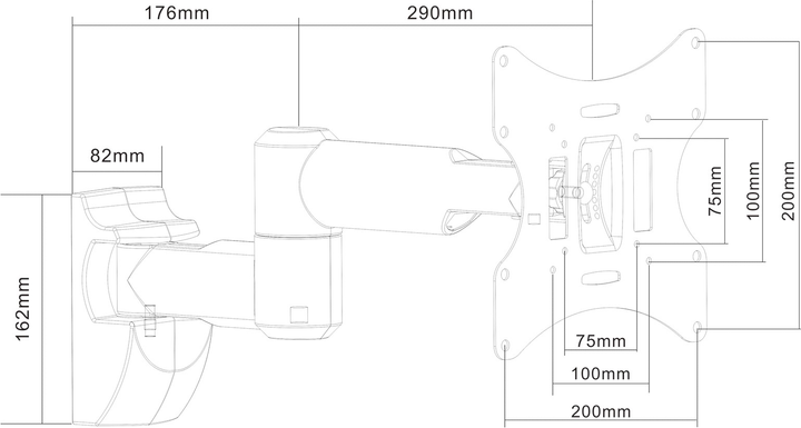 Кронштейн для телевізора Cabletech LCD-UCH0043 13-42" (UCH0043A) - зображення 4
