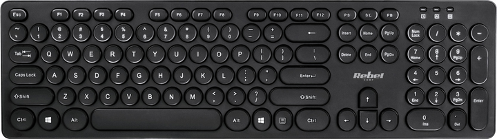 Klawiatura bezprzewodowa Rebel WK100 Wireless Black (5901890118170) - obraz 1