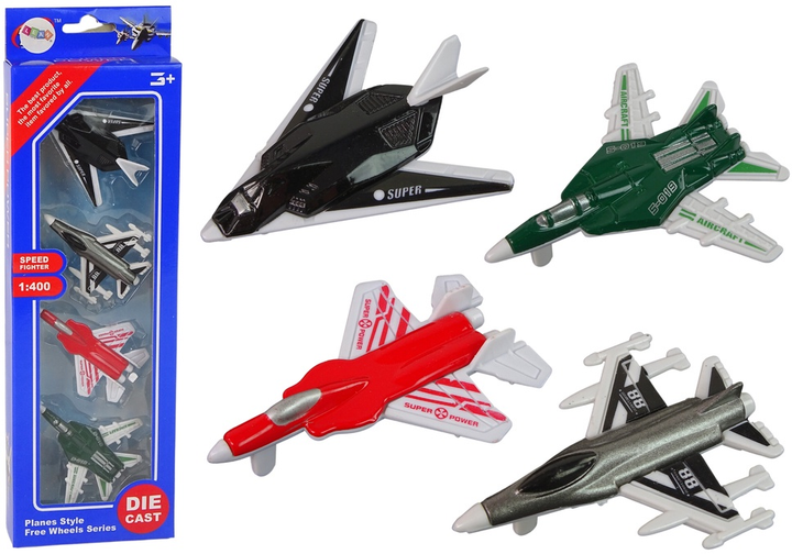 Zestaw samolotów LEAN Toys Odrzutowce 1:400 4 szt 13284 (5905323214866) - obraz 2