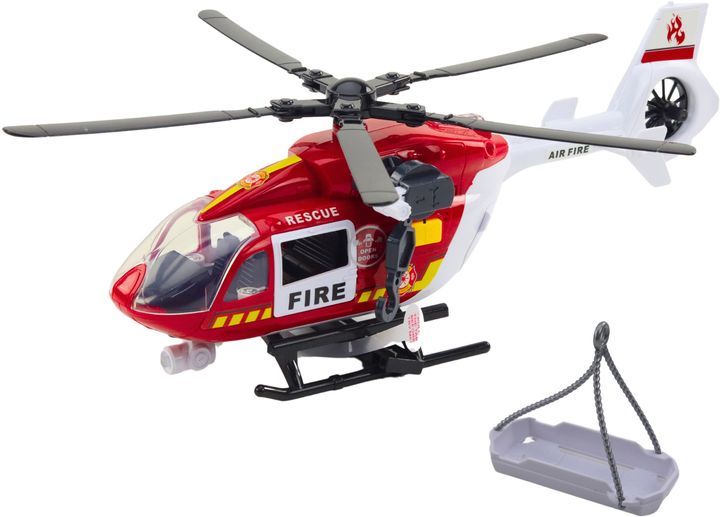 Іграшка LEAN Toys Пожежний вертоліт з гаком і носилками а також зі світлом і звуками 1:14 21463 (5905991038597) - зображення 4